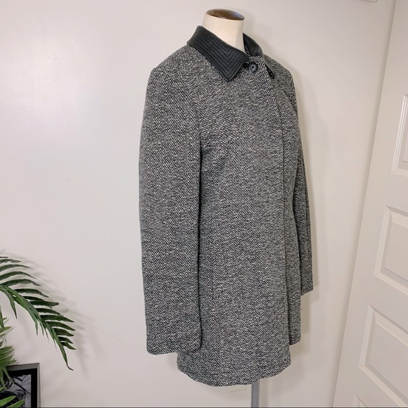 Jones New York Contemporary Black & White Lambs Wool Blend Pea Coat Jacket Sz 4 - Picture 7 of 15